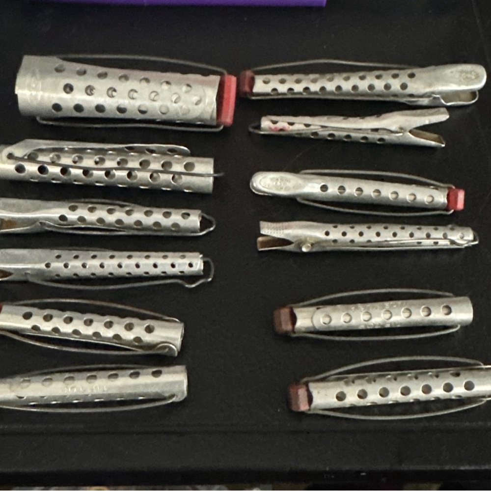 Vintage Metal Hair Curlers Set